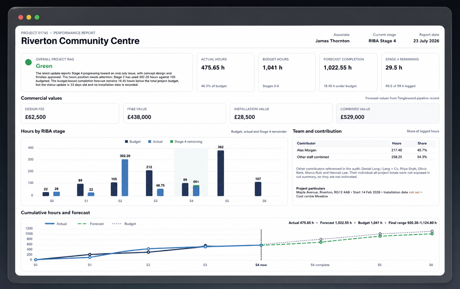 Bernard Interiors resource management tool screenshot